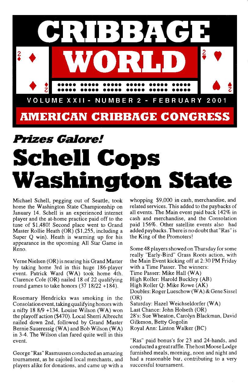 Cribbage World, February 2001