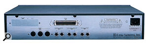 The ESI2000 comes with SCSI, MIDI and two analogue output pairs and one analogue input pair as standard. The blanking panel allows the addition of the Turbo Board (see box above). The ESI2000 comes with SCSI, MIDI and two analogue output pairs and one analogue input pair as standard. The blanking panel allows the addition of the Turbo Board (see box above).