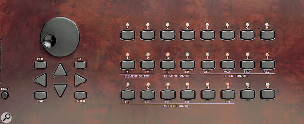 Yamaha VL1 element, effect and modifier selector buttons. Yamaha VL1 element, effect and modifier selector buttons.